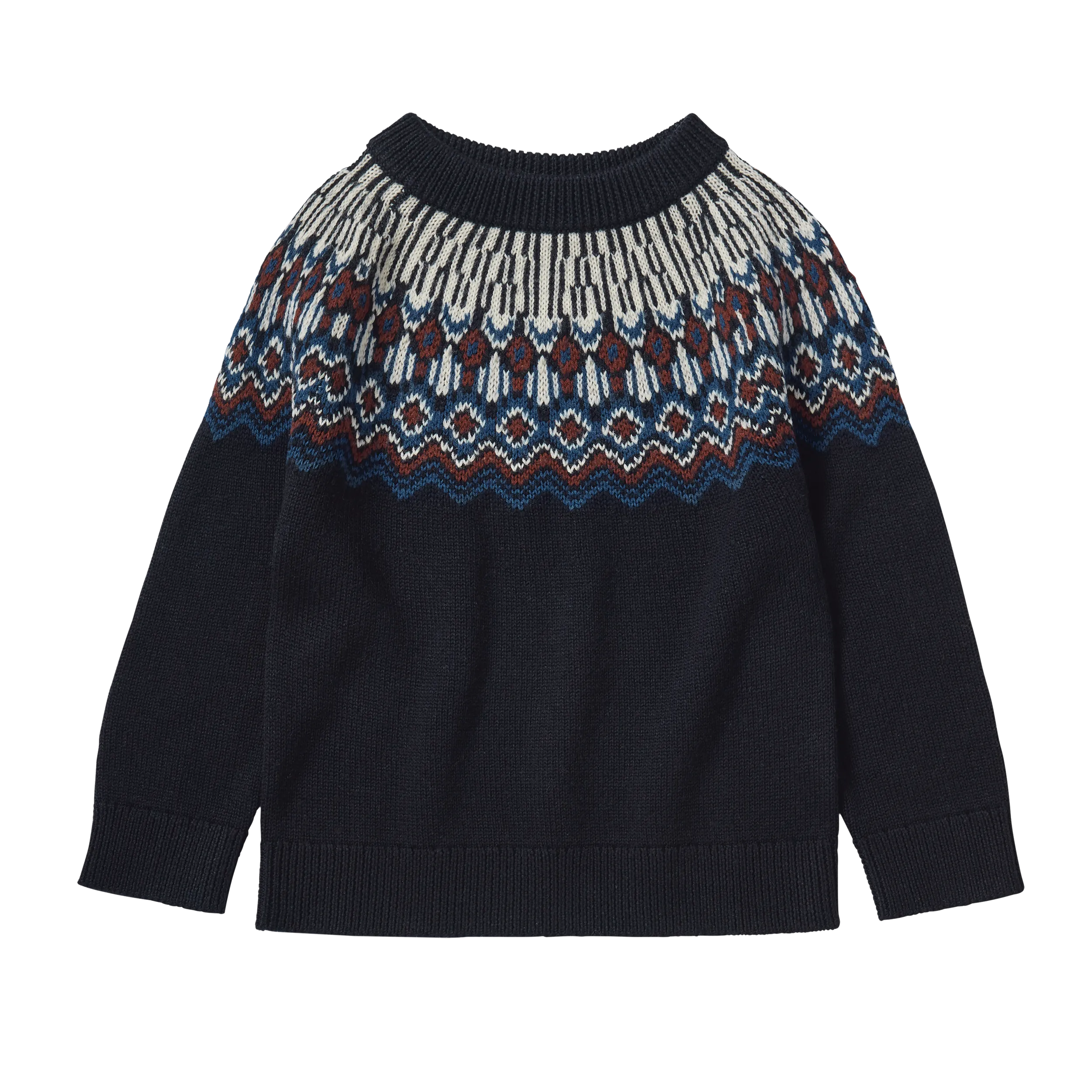 3124-FAIR ISLE SWEATER-Dark Navy