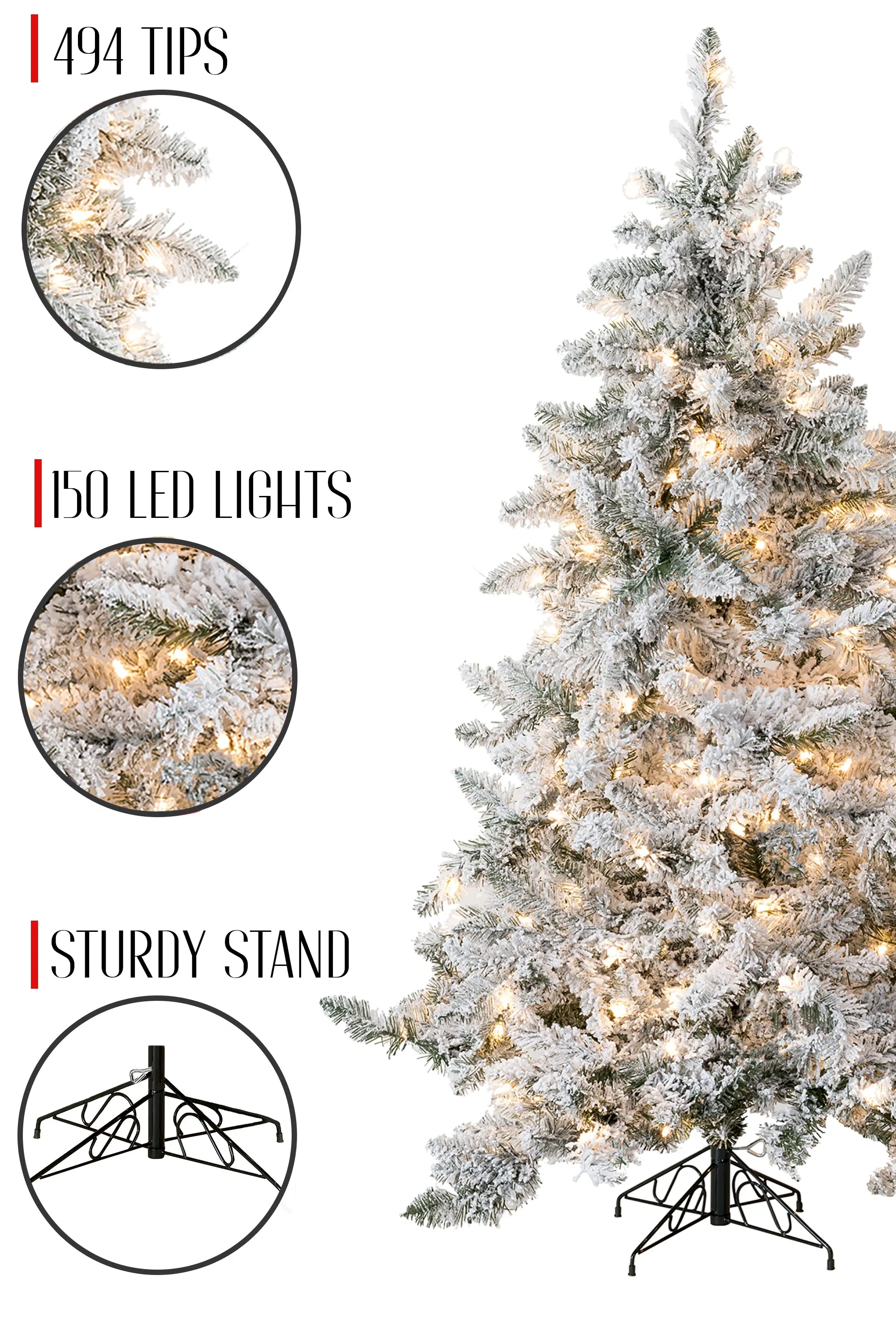 5' Prelit Alpine Spruce Snow Flocked Christmas Tree