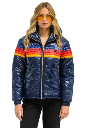 5 STRIPE LUXE TREKKER JACKET - GLOSSY NAVY