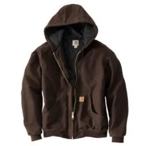 Active Quilted Flannel-Lined Jacket With Hood, Dark Brown, XXL Tall