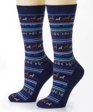 Alpaca Print Crew Socks