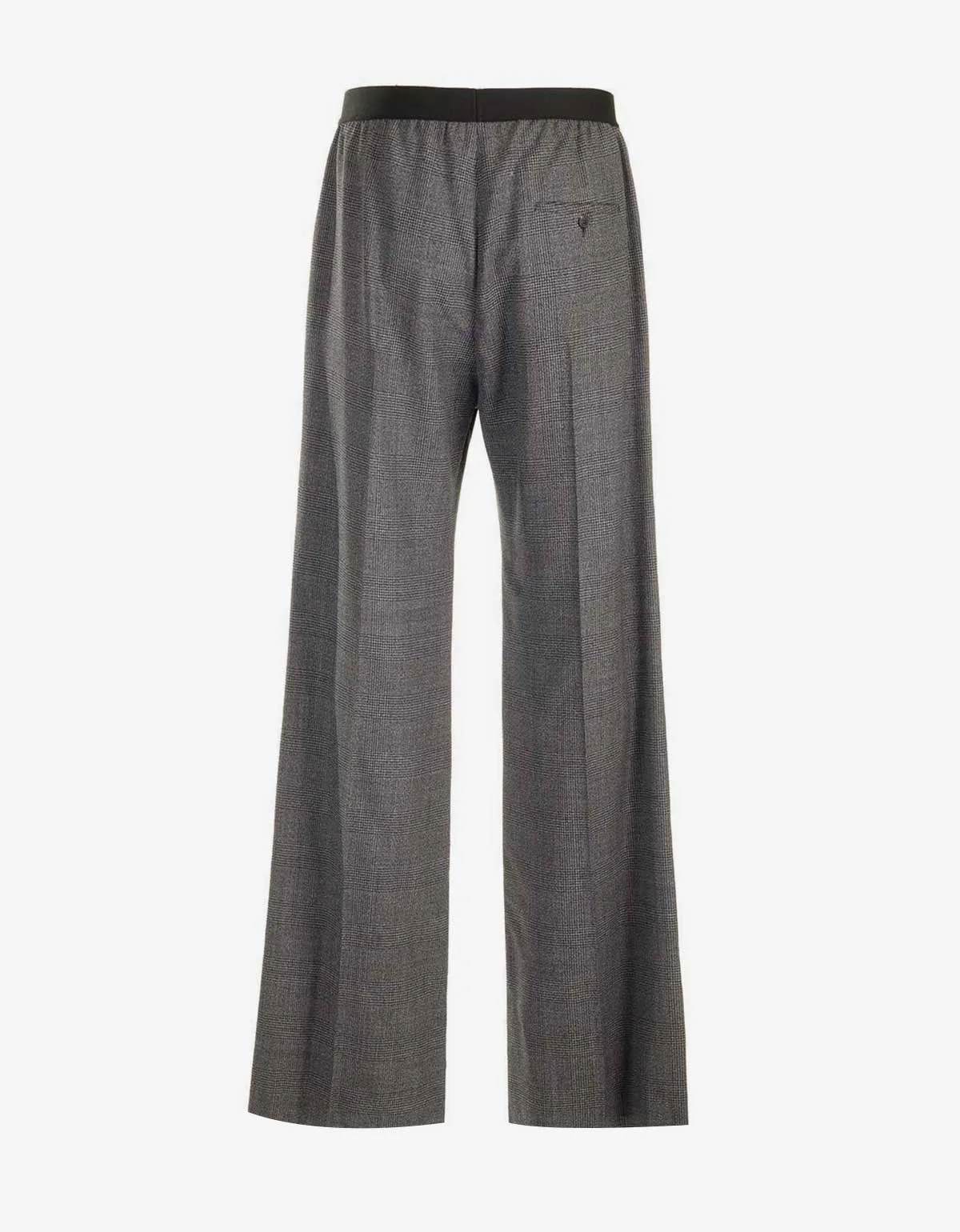 Balenciaga Grey Check Wool Trousers