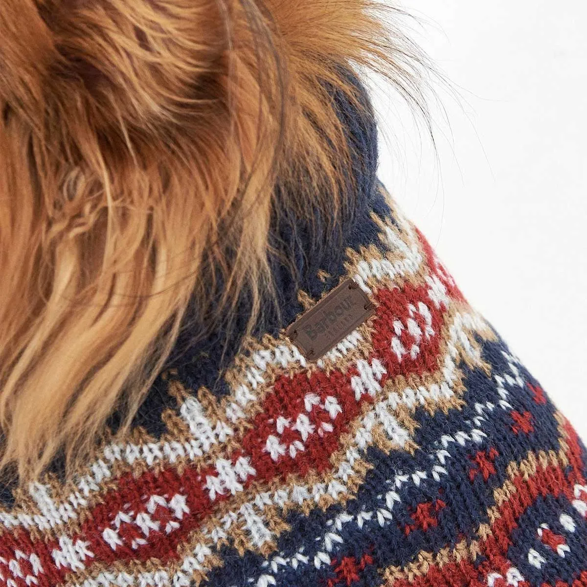 BARBOUR Case Fair Isle Dog Jumper - Cranberry