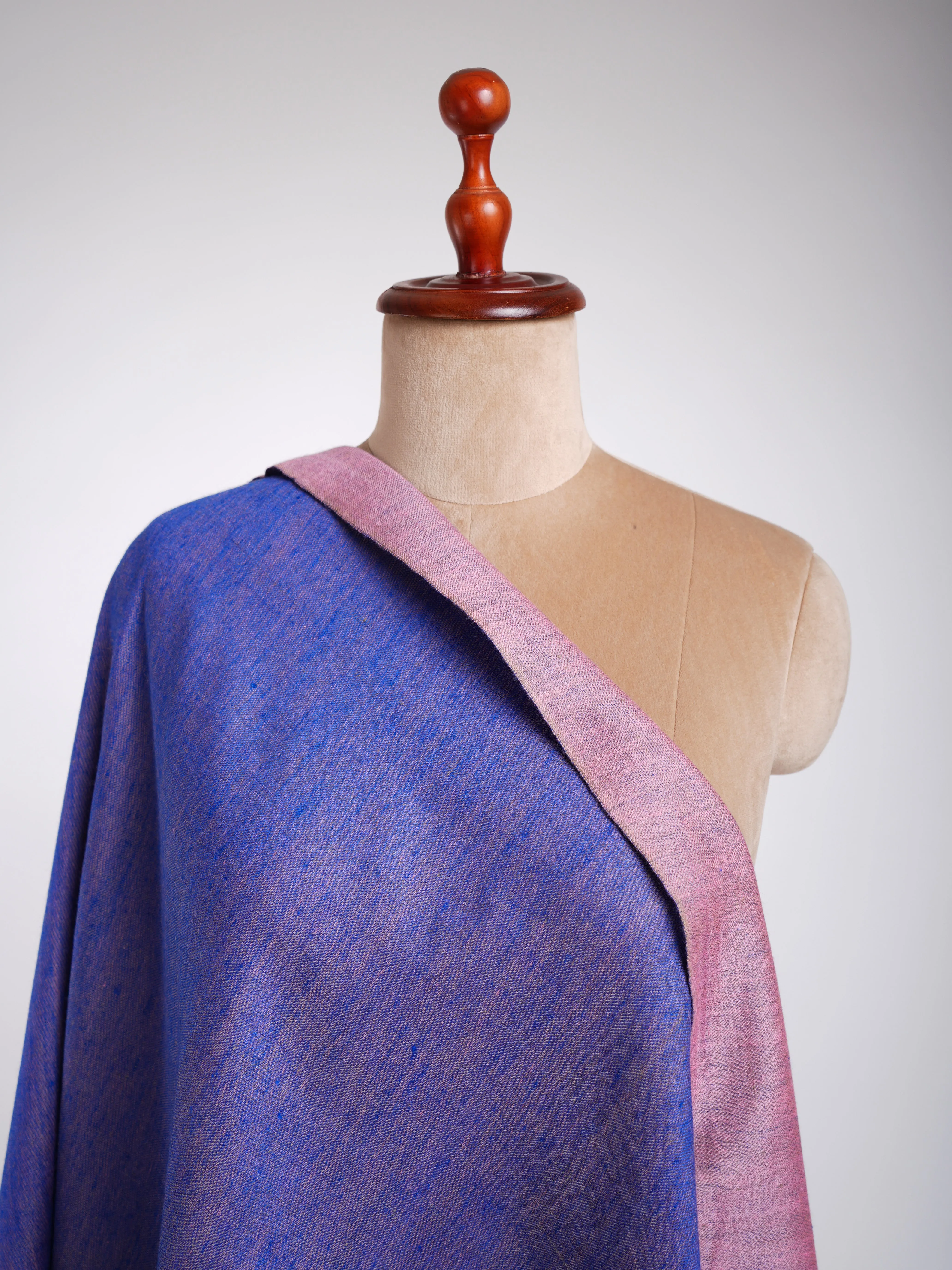 Blue and Pink Dorukha Cashmere Scarf