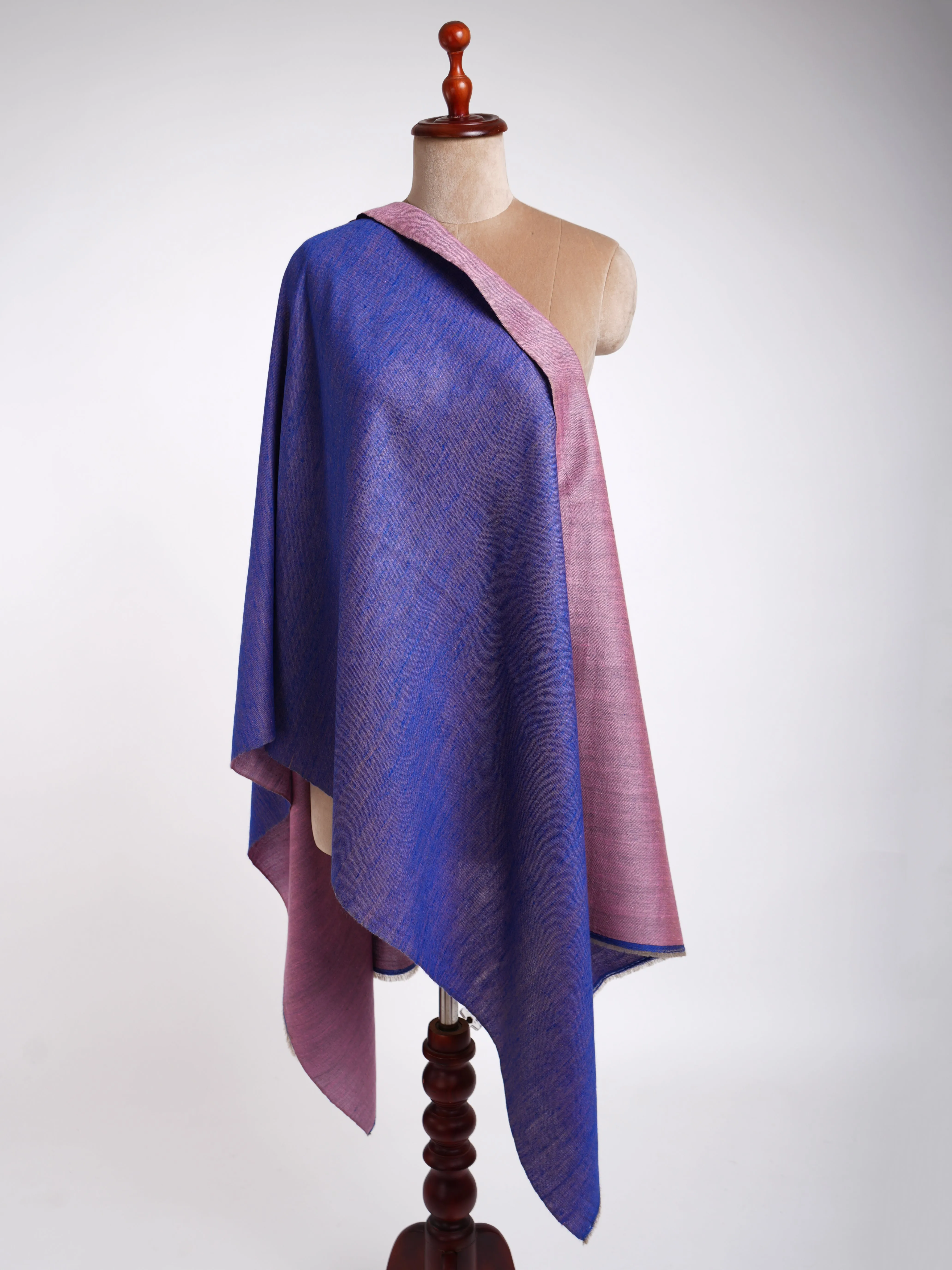 Blue and Pink Dorukha Cashmere Scarf