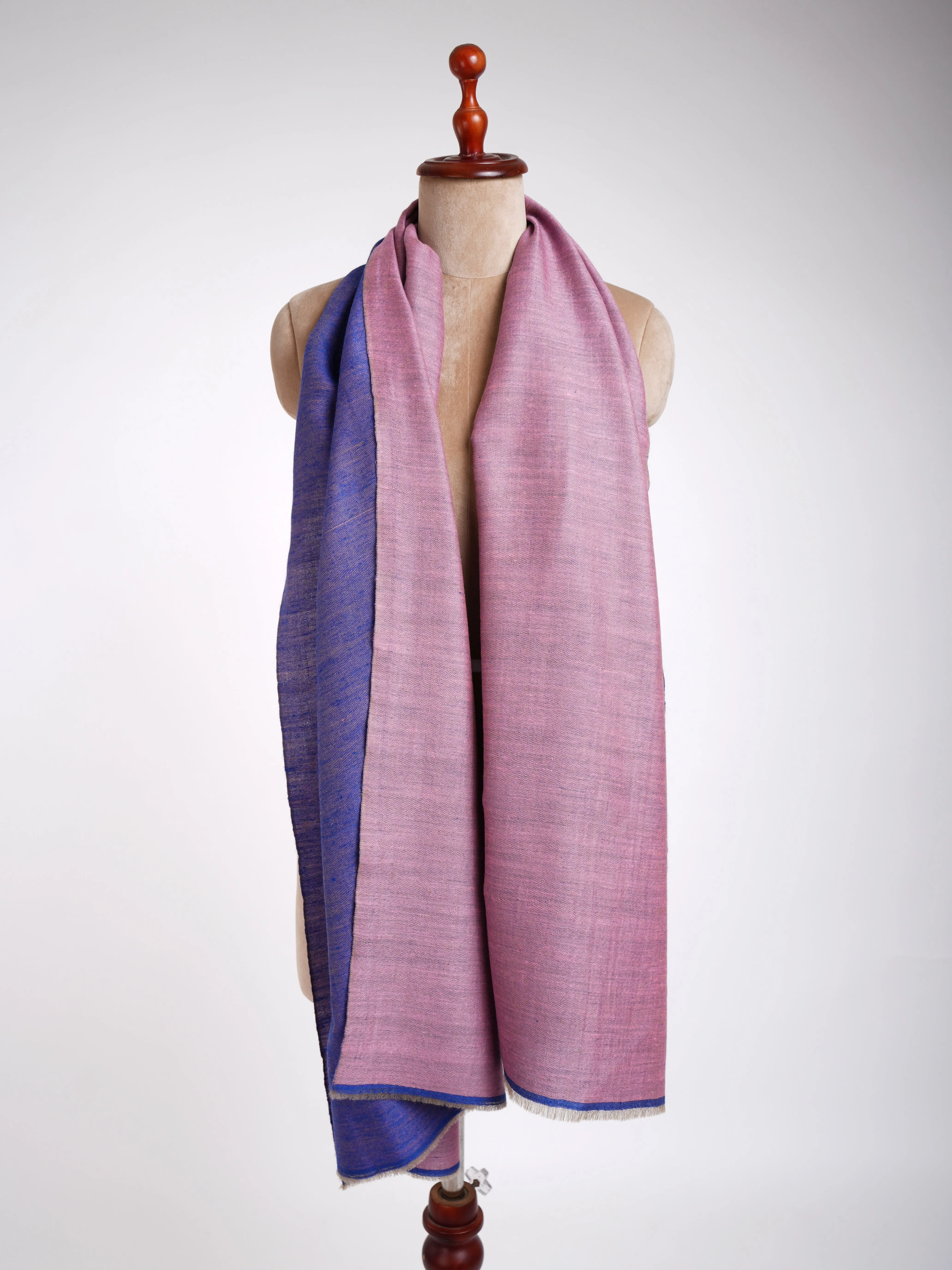 Blue and Pink Dorukha Cashmere Scarf