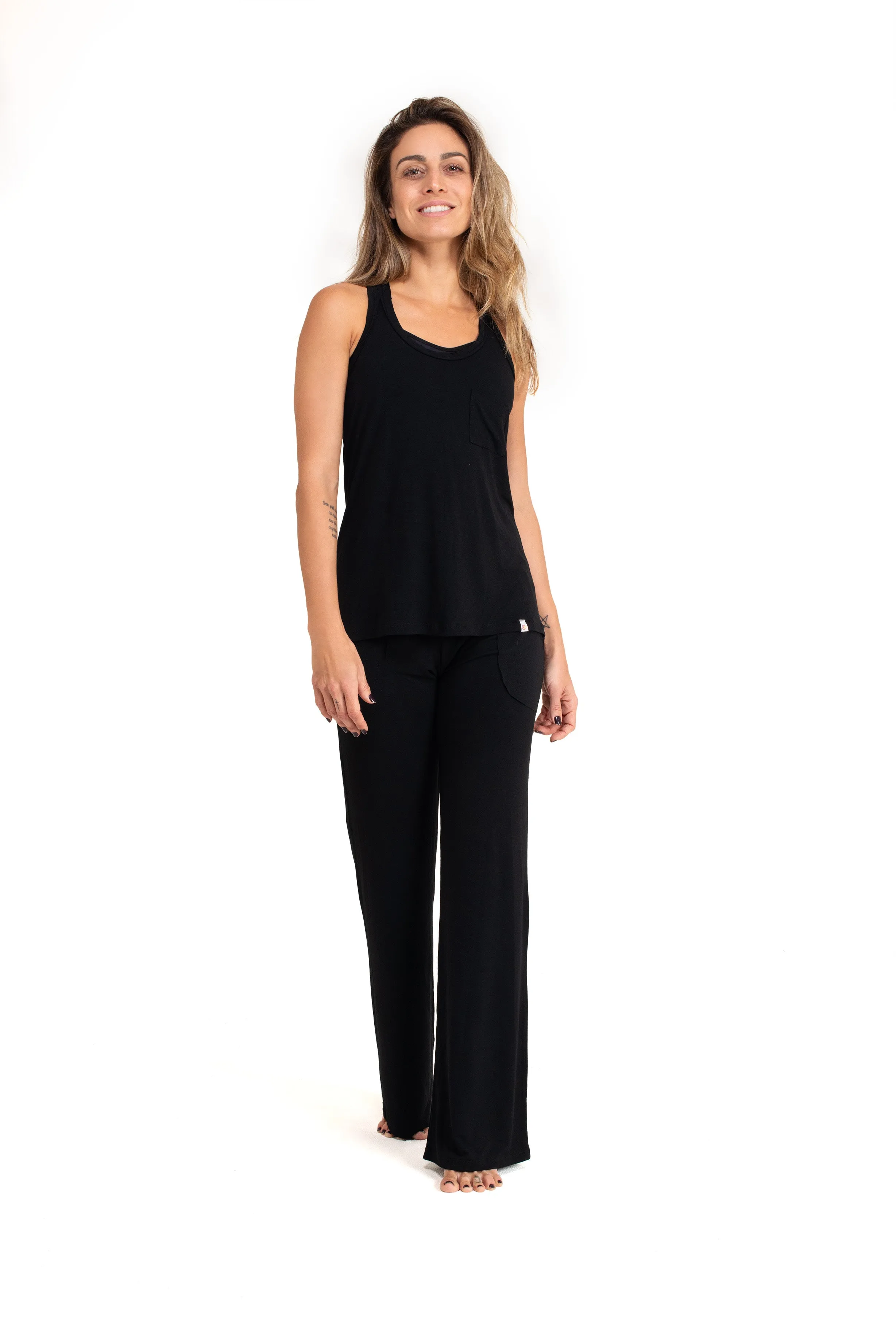 Bora-Bora Comfy Pants, Black, Viscose