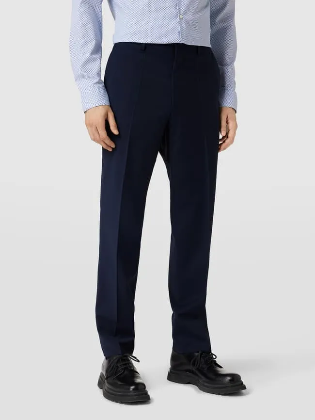 BOSS solid design suit trousers, dark blue