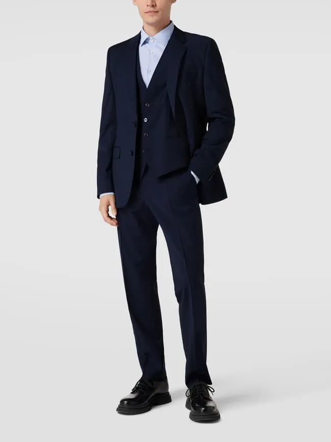 BOSS solid design suit trousers, dark blue