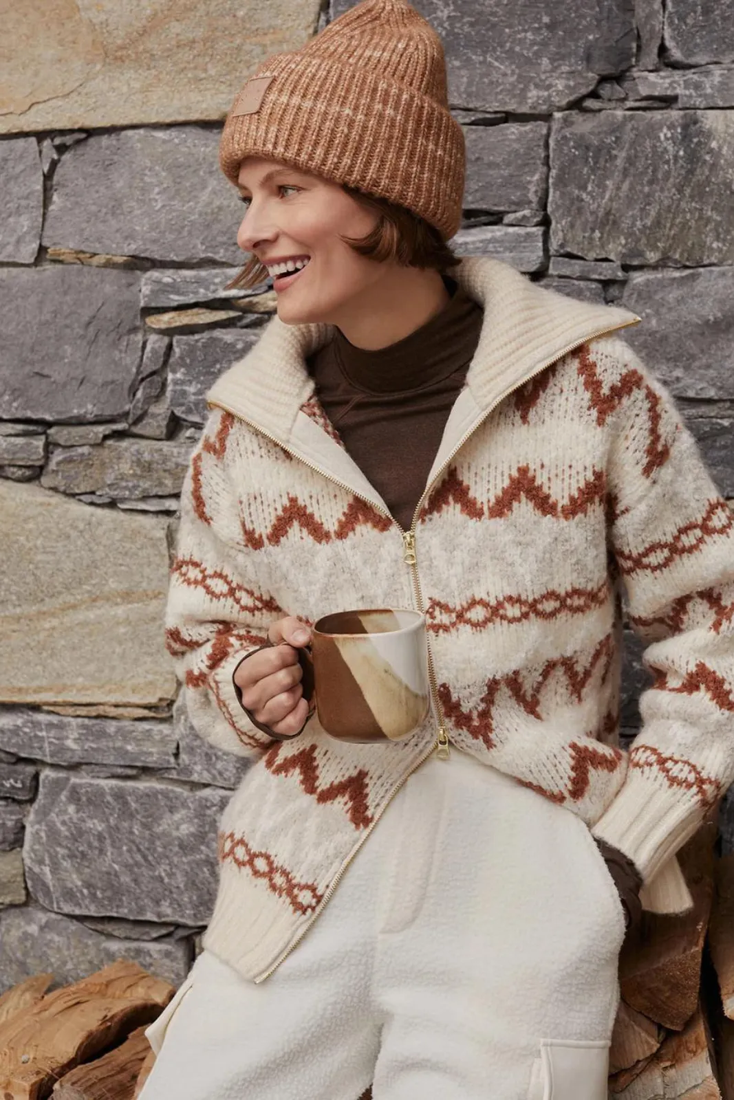 Brooke Fairisle Knit Jacket, Whitecap Mountain Fairisle