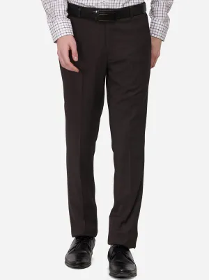 Brown Solid Slim Fit Formal Trouser | JB Studio