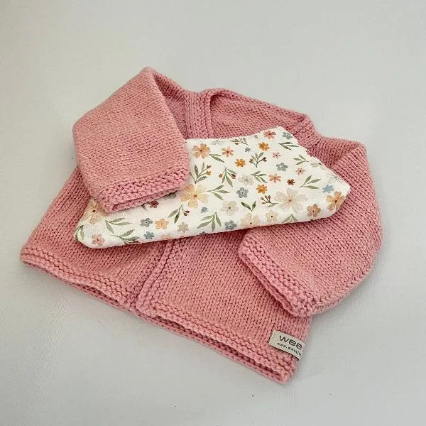 Cardigan & Dribble Bib Set