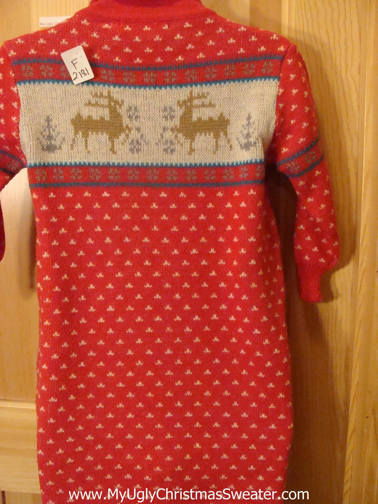 Child or XS Ugly Christmas Sweater Reindeer Short Dress