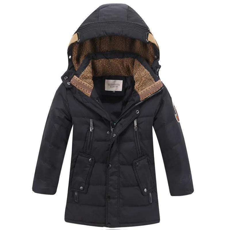 Children's Winter Duck Down Padded Big Boys Warm Winter Down Coat Thickening Outerwear Jacket