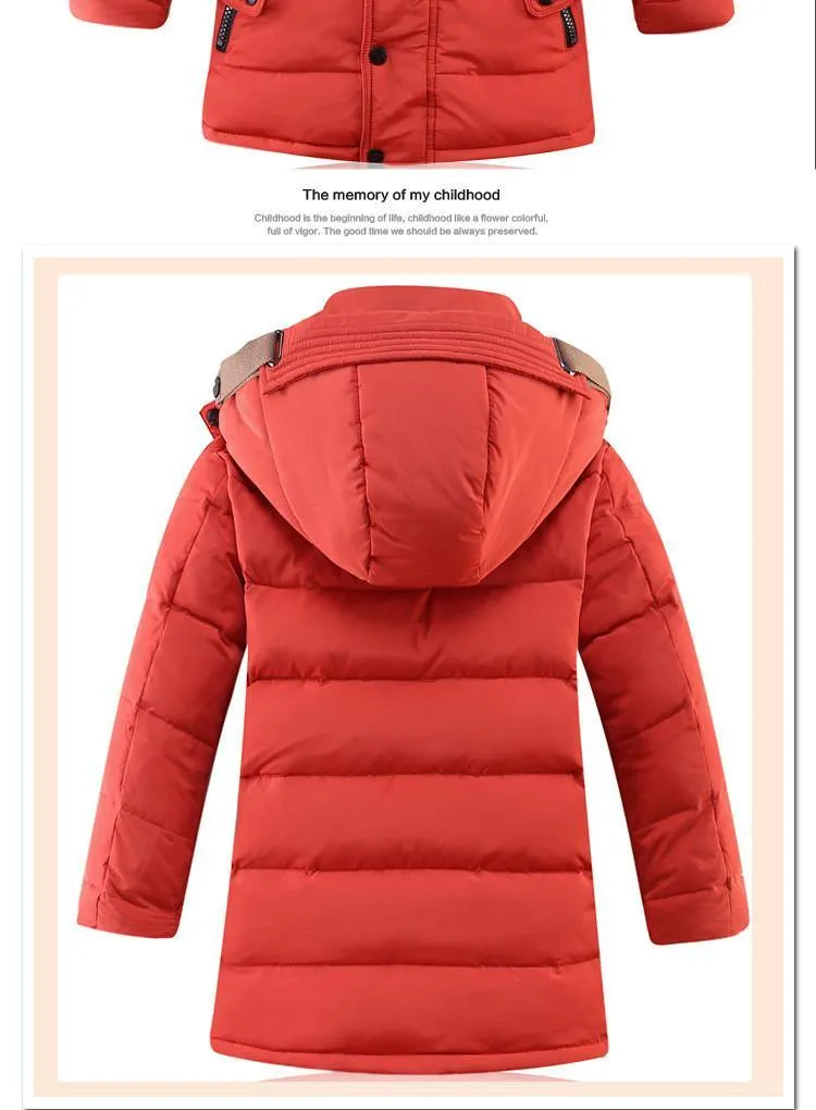 Children's Winter Duck Down Padded Big Boys Warm Winter Down Coat Thickening Outerwear Jacket