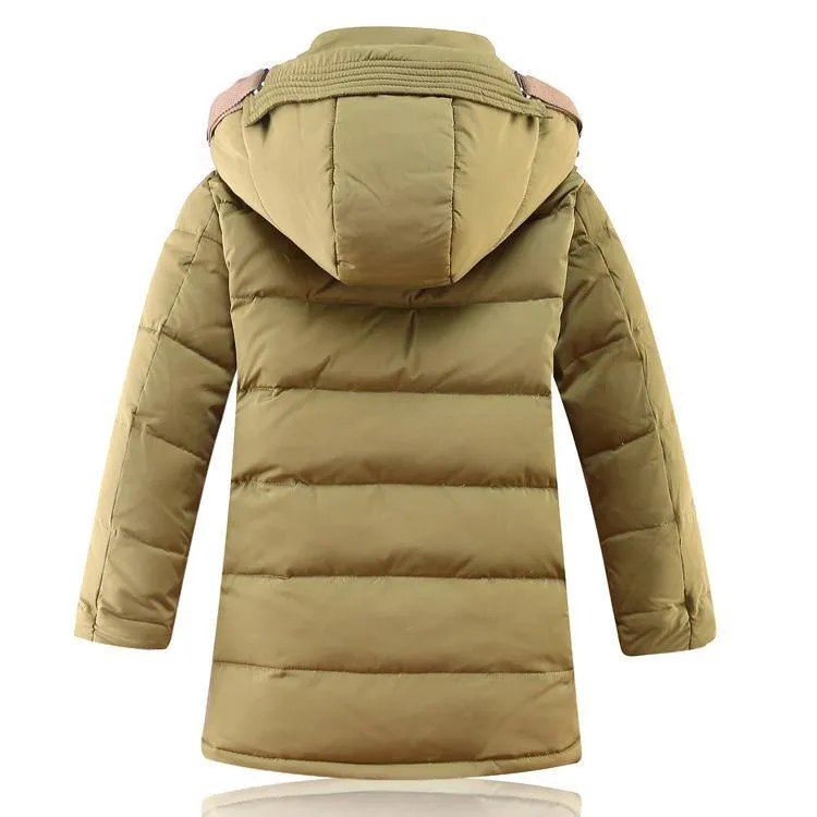 Children's Winter Duck Down Padded Big Boys Warm Winter Down Coat Thickening Outerwear Jacket