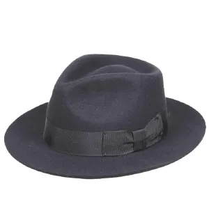 Classic Men's Black Wool Fedora Gentleman Hat