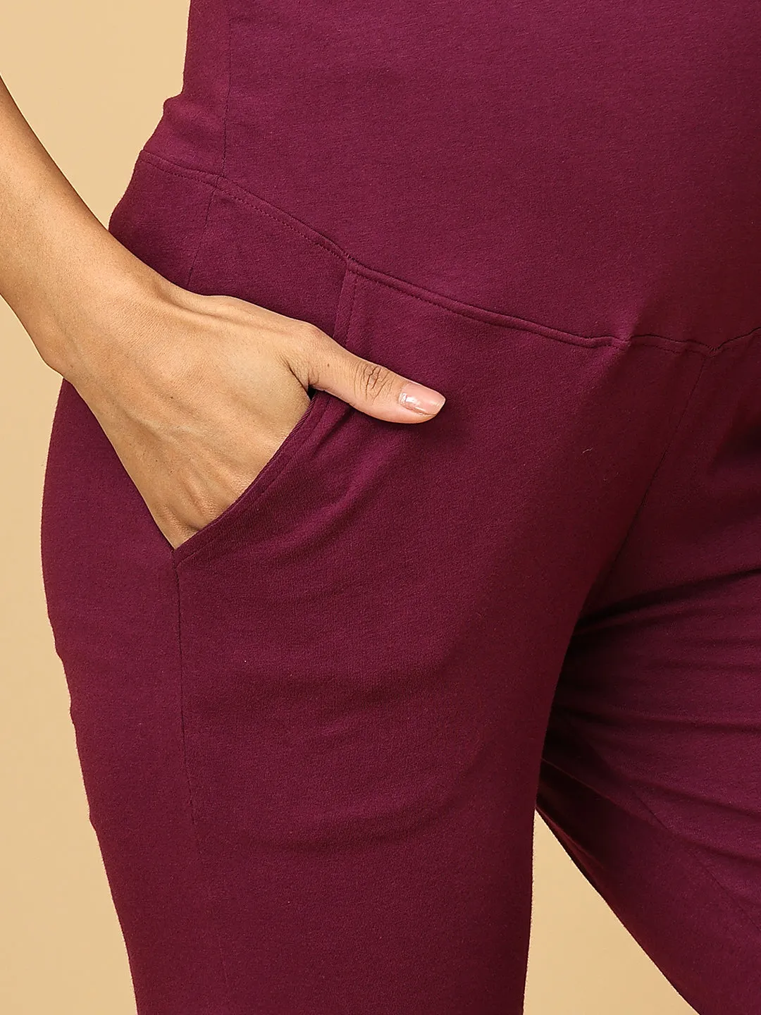 Comfy Maternity Regular Pants - Grape