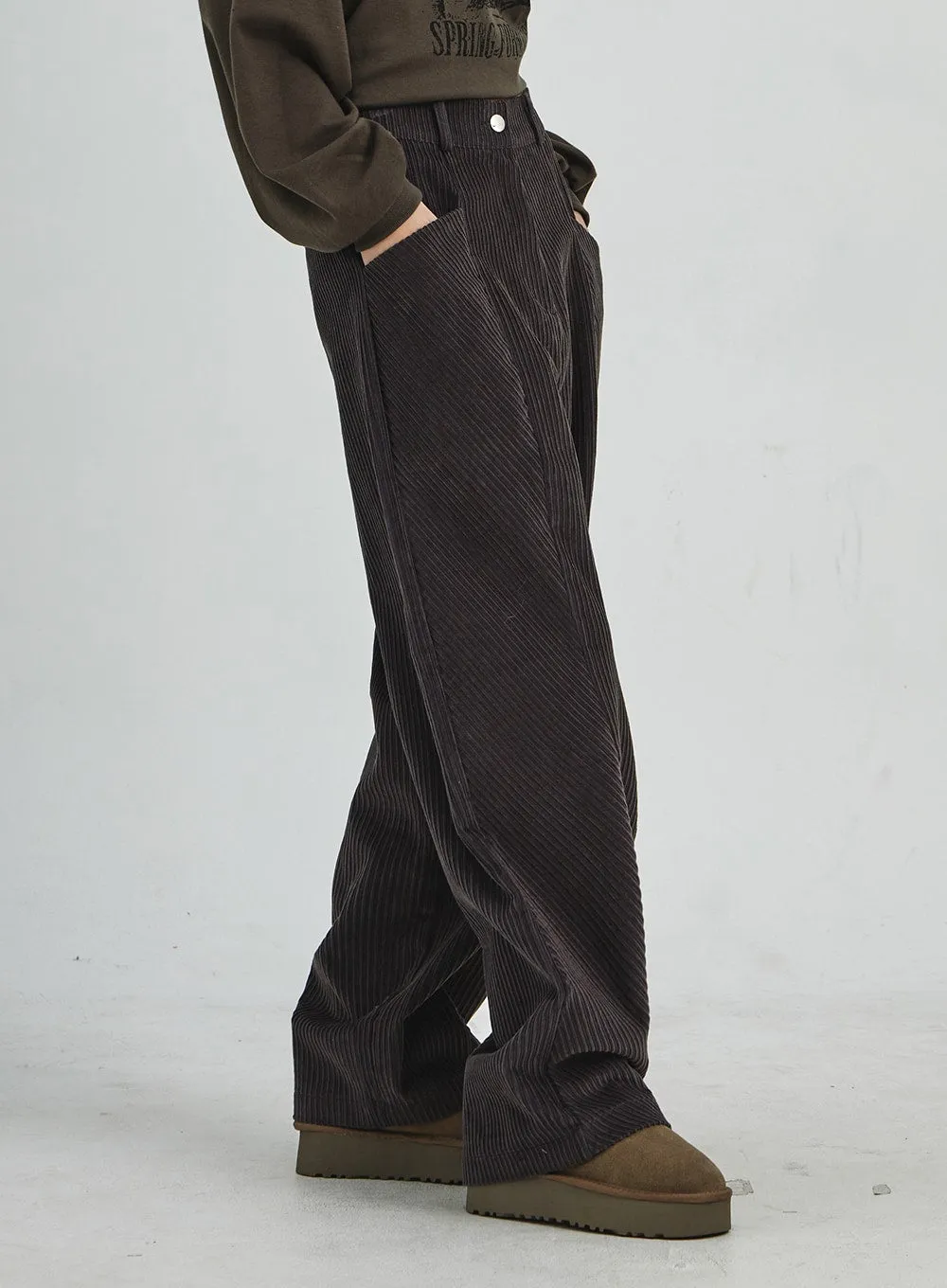 Corduroy Wide Pants CD07