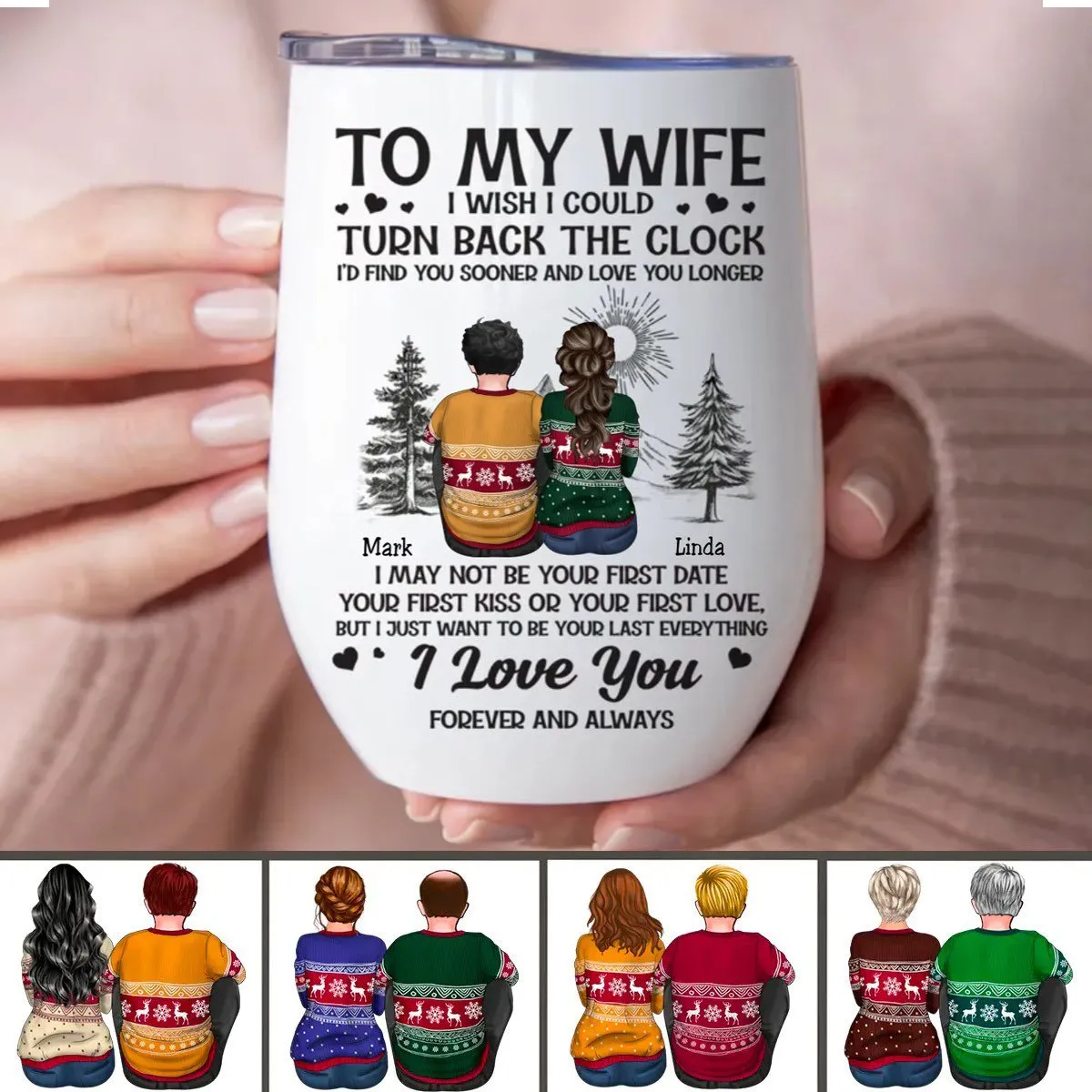 Couple - I Wish I Could Turn Back The Clock - Personalized Wine Tumbler