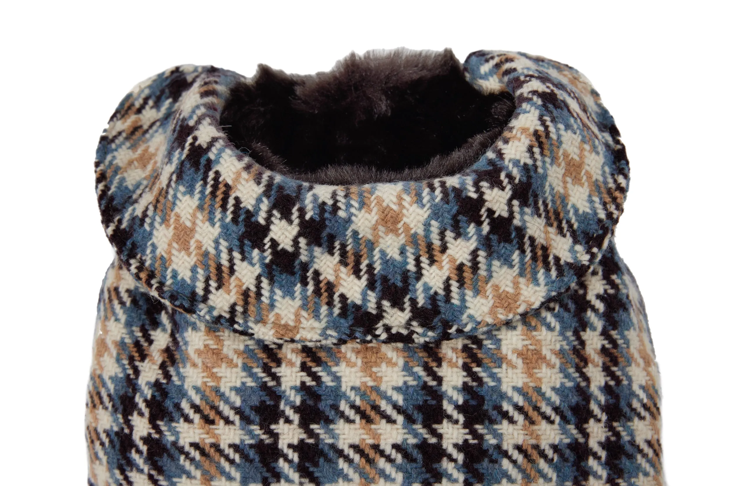 Couture Wool Coat - Blue, Beige & Black Plaid