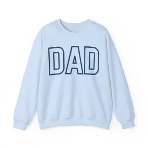 DAD Navy on Light Blue Oversized Pullover Crewneck Sweatshirt, Father's Day Gift, Dad to Be, Mom and Dad Matching Sweatshirts