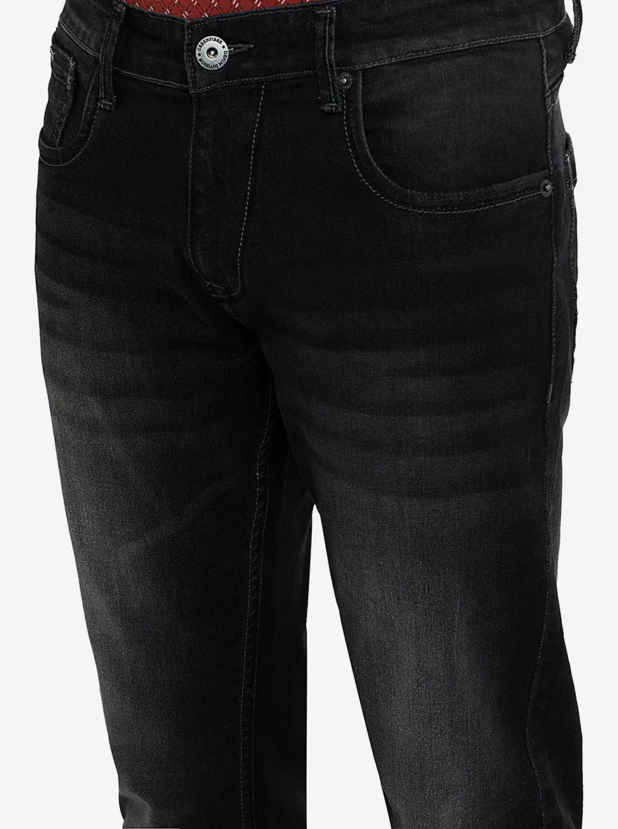 Dark Grey Washed Straight Fit Jeans | Greenfibre