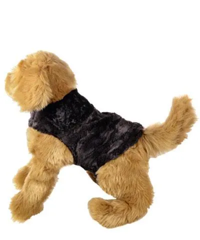 Dog Coat, Reversible - Luxury Faux Fur in Espresso Bean with Cuddly Fur in Black