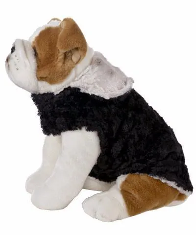 Dog Coat, Reversible - Luxury Faux Fur Winters Frost with Cuddly Faux Fur in Black