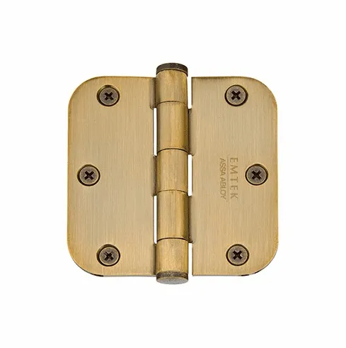 Emtek 91023 Steel Plain Bearing Hinge, 3.5" x 3.5", with 1/4" Radius Corners - Sold in Pairs