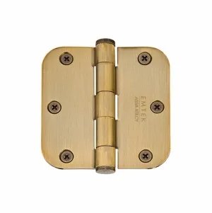 Emtek 91023 Steel Plain Bearing Hinge, 3.5" x 3.5", with 1/4" Radius Corners - Sold in Pairs