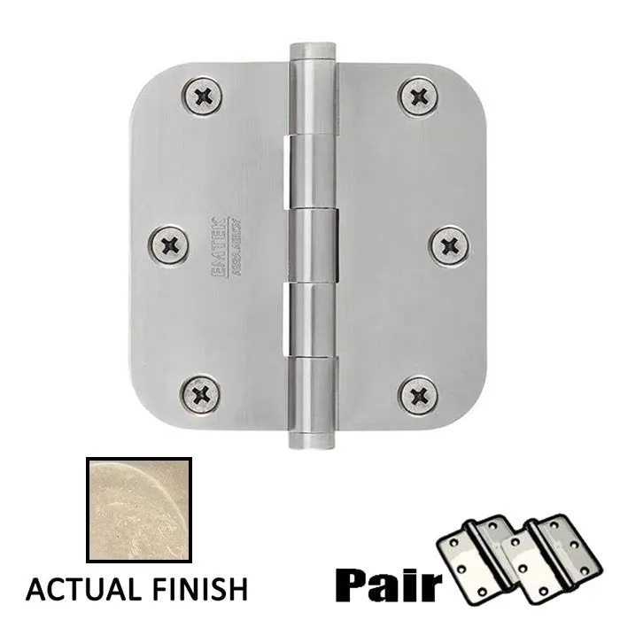 Emtek 91023 Steel Plain Bearing Hinge, 3.5" x 3.5", with 1/4" Radius Corners - Sold in Pairs