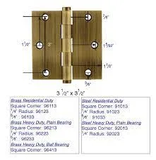 Emtek 91023 Steel Plain Bearing Hinge, 3.5" x 3.5", with 1/4" Radius Corners - Sold in Pairs