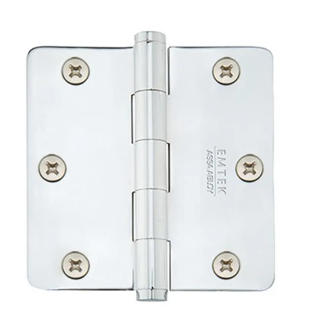 Emtek 91023 Steel Plain Bearing Hinge, 3.5" x 3.5", with 1/4" Radius Corners - Sold in Pairs