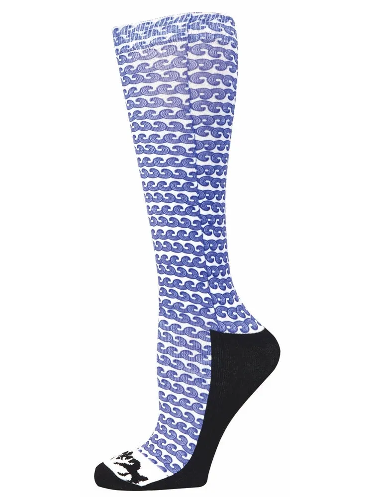 Equine Couture Ladies Wave Padded Knee Hi Boot Socks