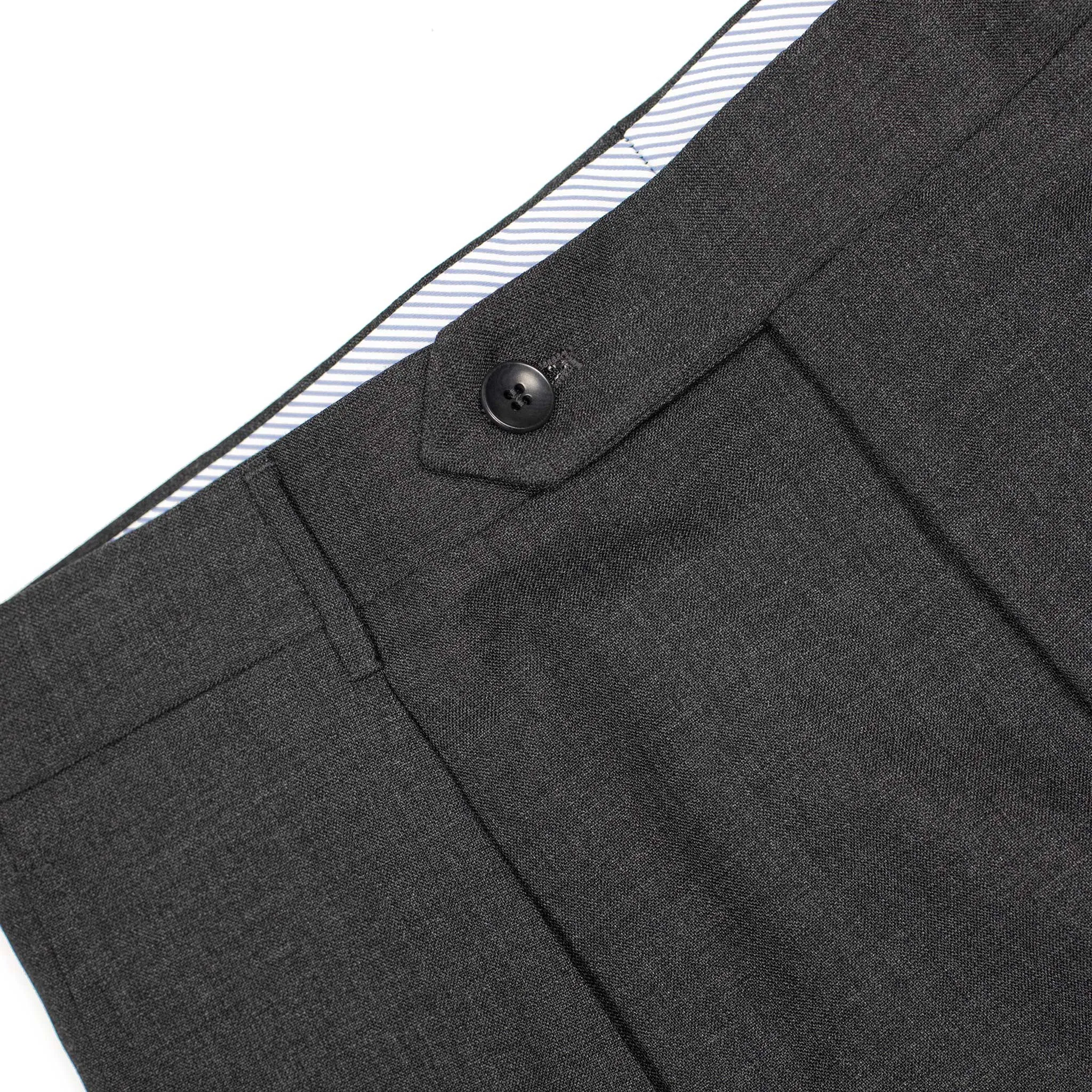 Exclusive Manhattan pleated high-rise wide trousers in charcoal grey lightweight wool