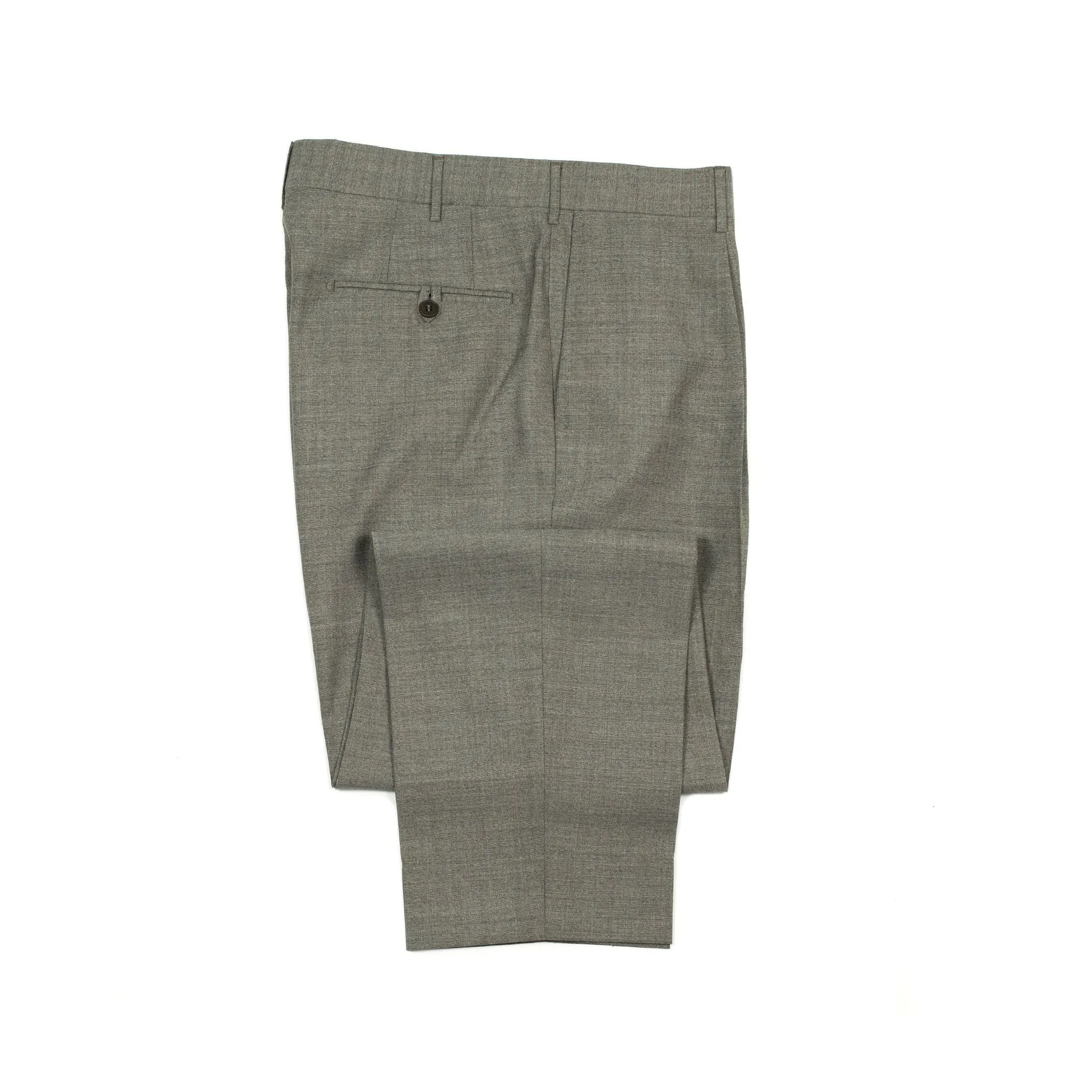 Exclusive "Manhattan" single-pleated high-rise wide trousers in taupe wool fresco (restock)