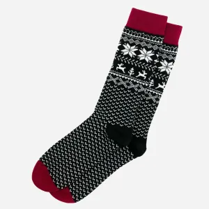 Fairisle Black Dress Socks