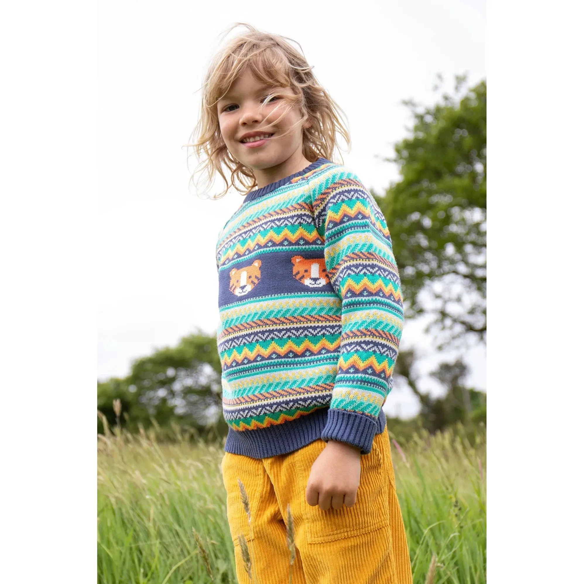 Fairisle / Tiger Fowey Fairisle Knitted Sweater - 1 Left Size 7-8 years