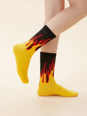 Flame Pattern Socks Funny Socks for Women Novelty Socks Funky Socks Gift for Her