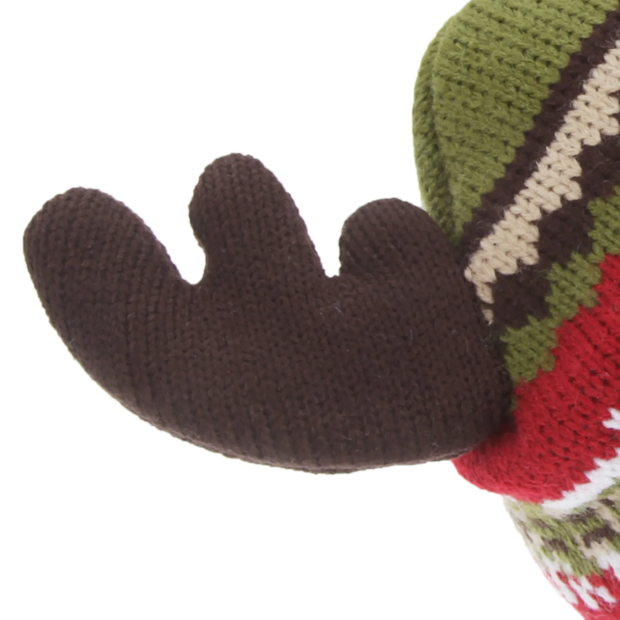 FLOSO Childrens/Kids Fairisle Moose Winter Beanie Hat With Antlers