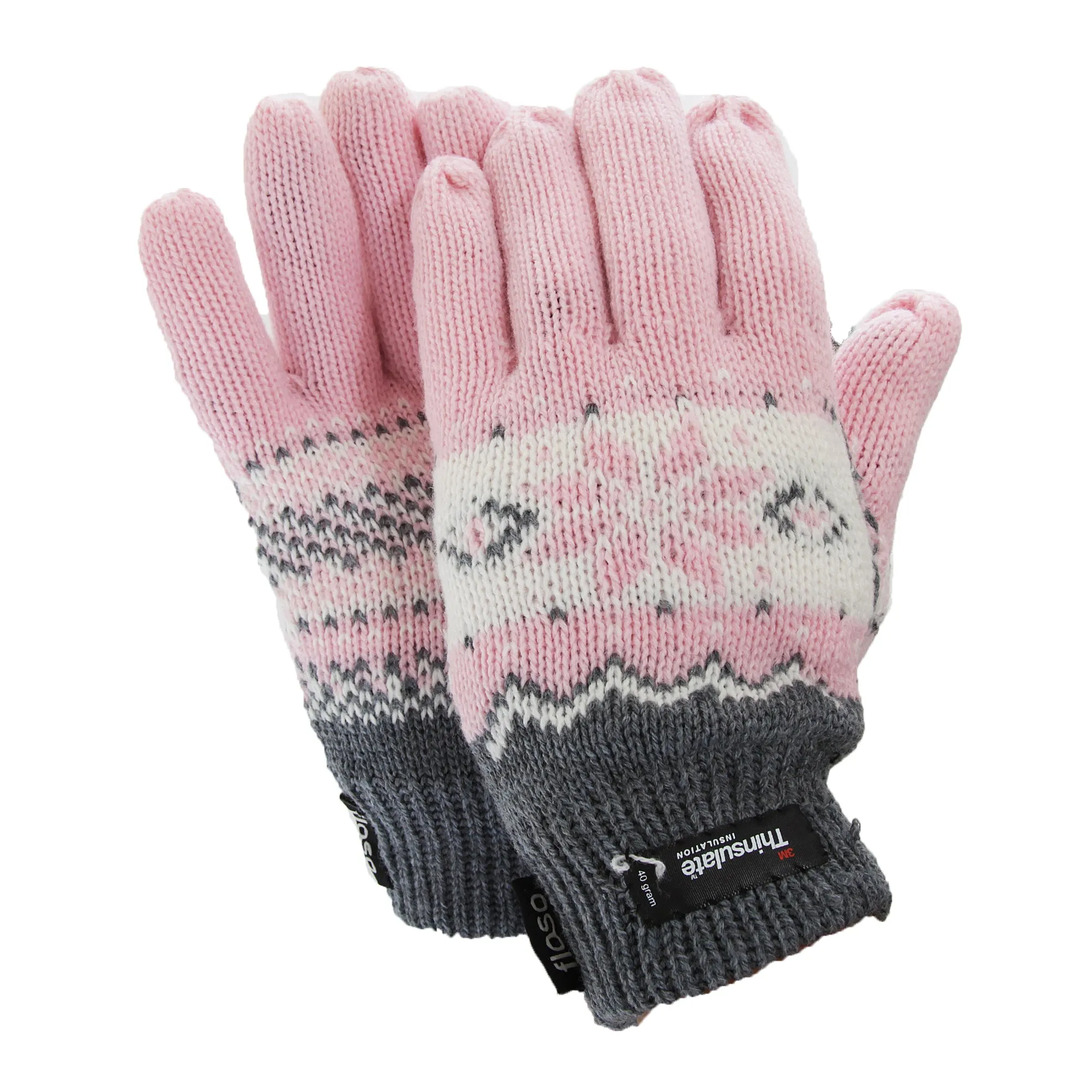 FLOSO Ladies/Womens Thinsulate Fairisle Thermal Gloves (3M 40g)