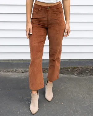 Grace & Lace Mel's Fave Straight Leg Corduroy Pants - Whiskey