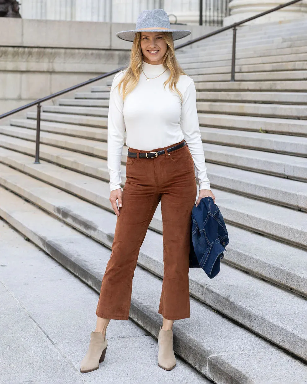 Grace & Lace Mel's Fave Straight Leg Corduroy Pants - Whiskey