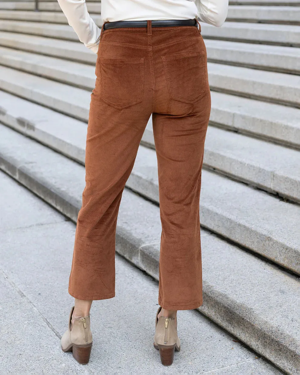 Grace & Lace Mel's Fave Straight Leg Corduroy Pants - Whiskey