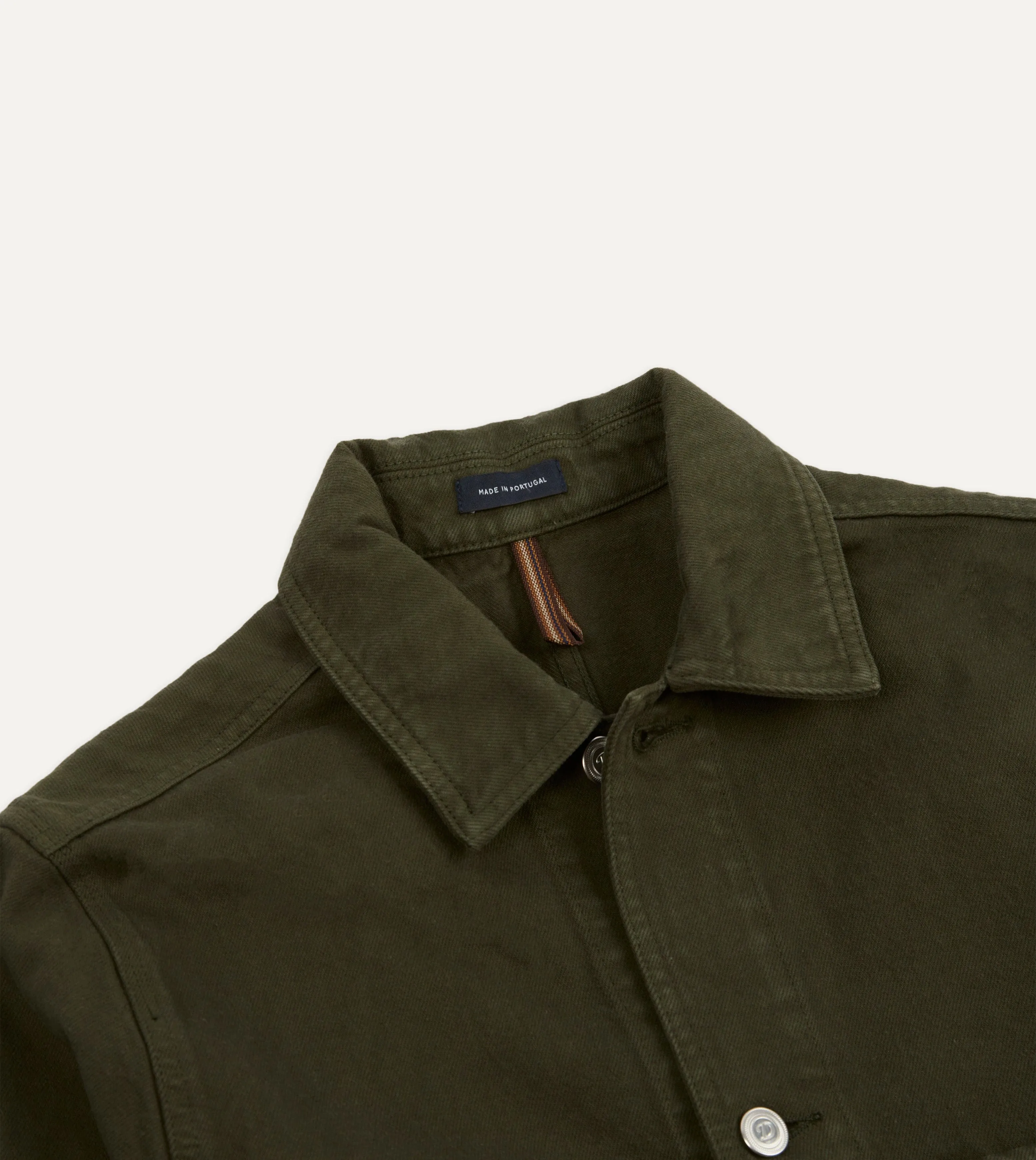 Green Heavy Twill Cotton Five-Pocket Chore Jacket