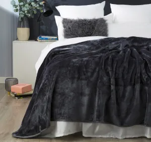 Heavy Weight Acrylic Mink Blanket Charcoal