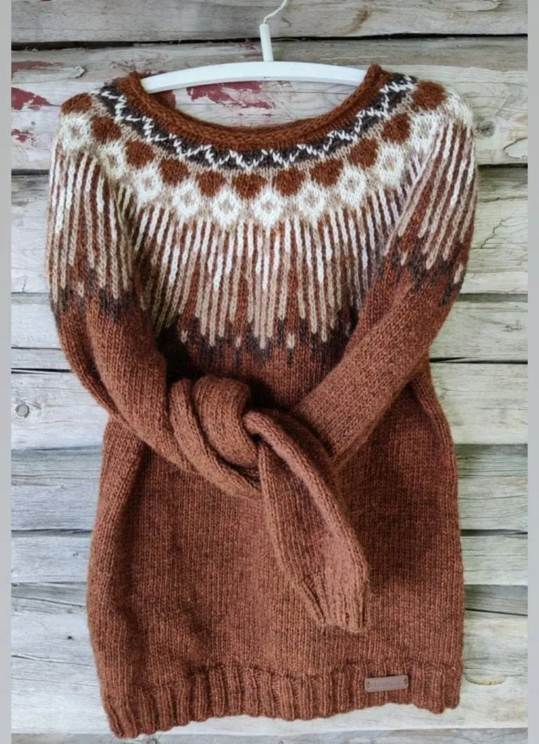 Hopi Copper  Lettlopi sweater - Knitting Kit