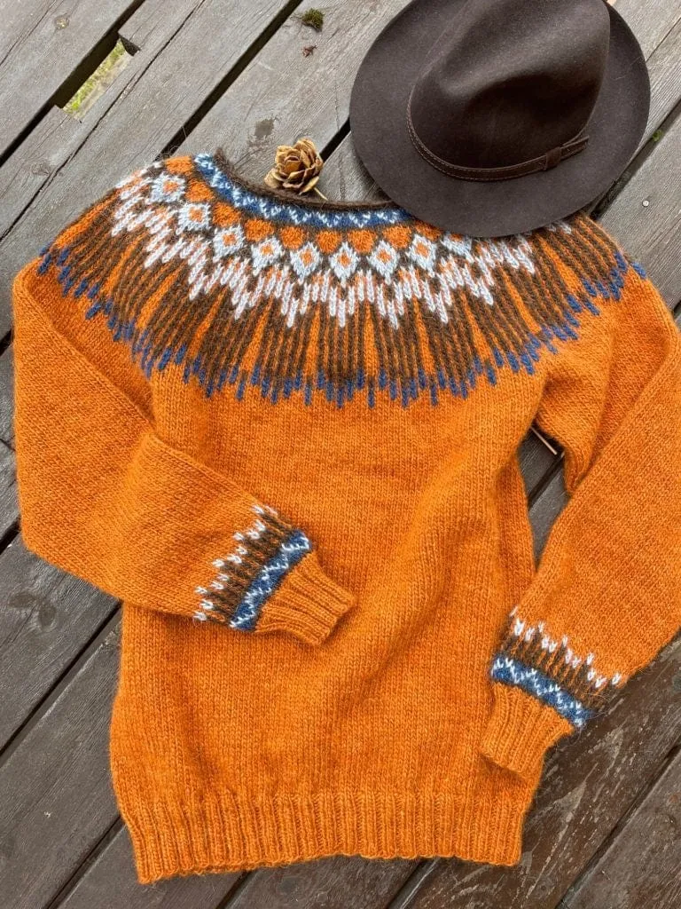 Hopi Copper  Lettlopi sweater - Knitting Kit