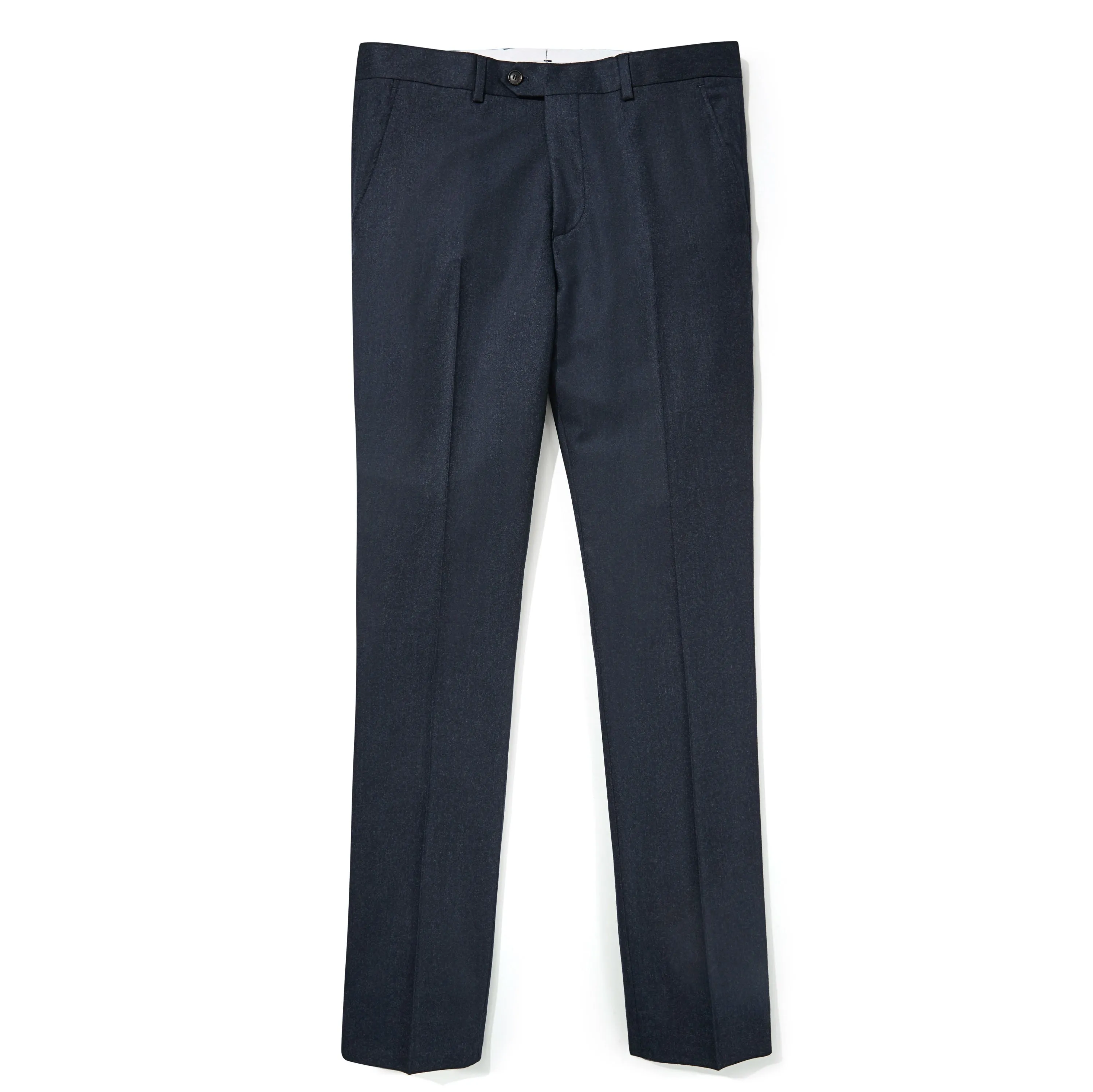 Italian Wool Flannel Dress Pants - Heather Navy